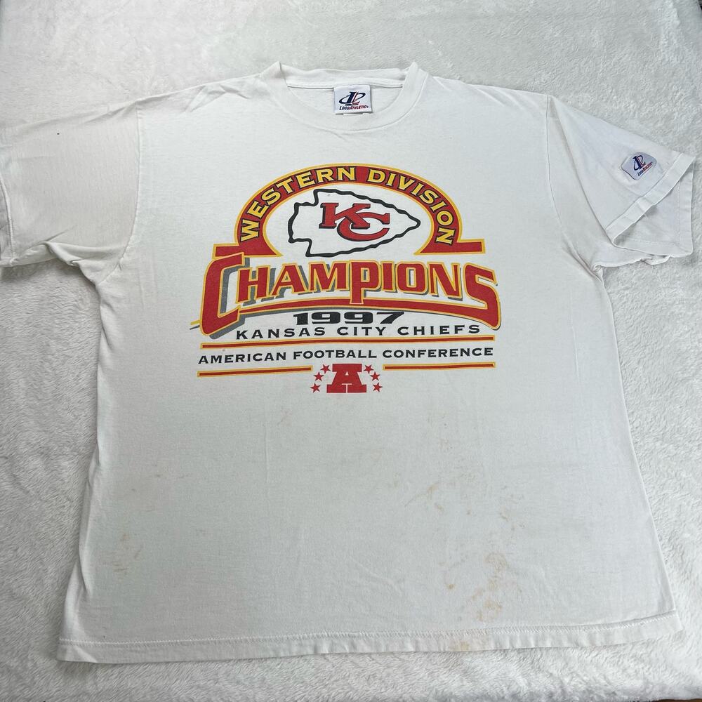 Kansas City Chiefs Logo Athletic Vintage 1997 Champions T-Shirt Size Large